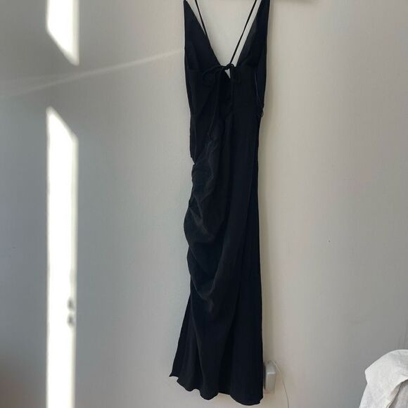 Mable Black Candance Tie Back Midi Dress Size Medium - Picture 6 of 8